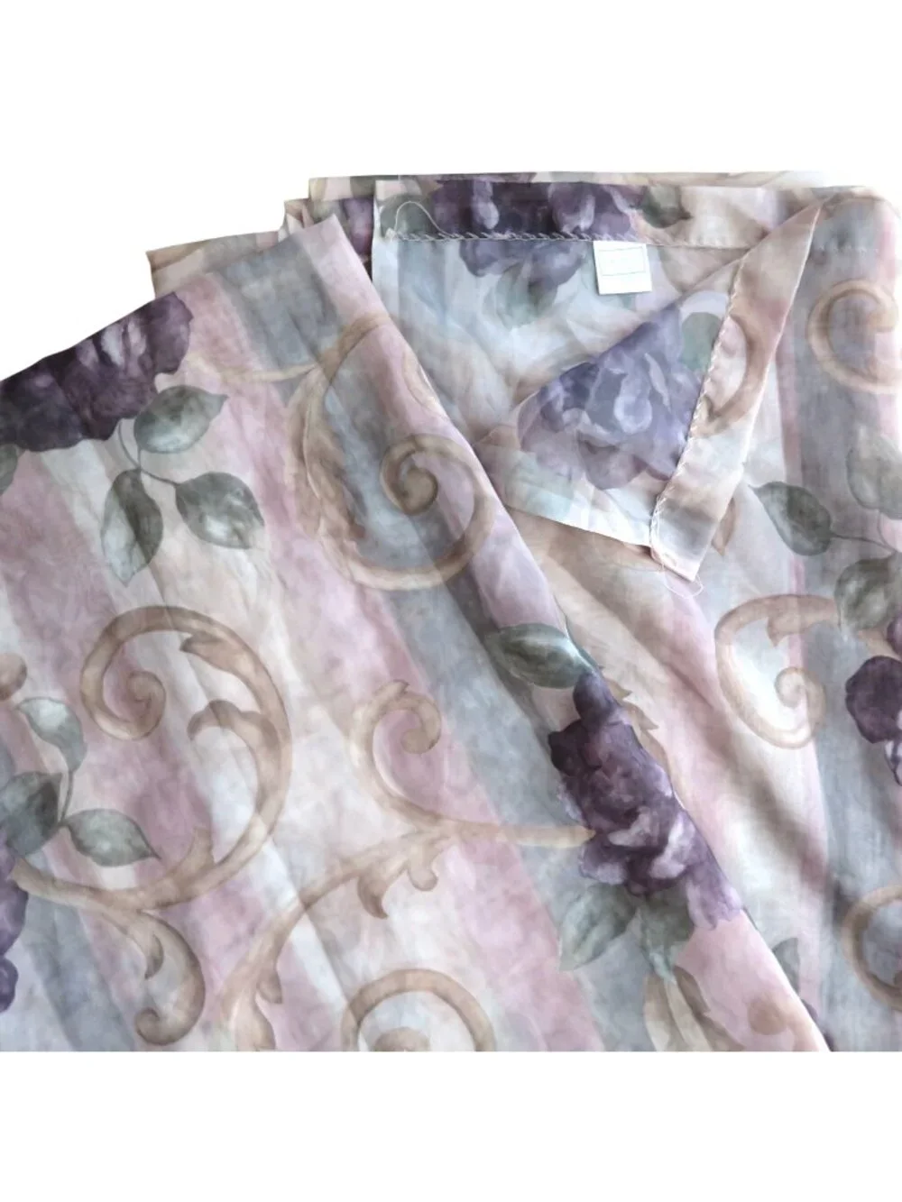 Vintage Croscill Chambord Cassis Amethyst Semi Sheer Window Scarf 60